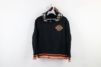De Colección Y2K Harley Davidson Niños 10/12 Desteñido Calavera Cremallera Completa Sudadera con Capucha Máscara Sudadera Foto 1 de 4
