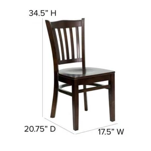 Flash Furniture Side Chair 16.75 " W, Walnut Seat/Walnut Wood Frame Material - Picture 1 of 7