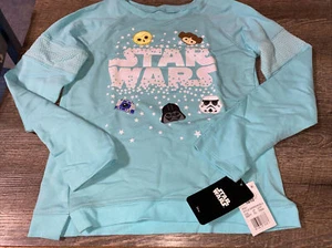 Girls target Star Wars size large 10 12 blue sweatshirt Nwt Princess Leia R2-D2 - Picture 1 of 7