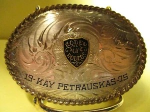 Vintage 1975 MASSIVE STERLINGSILBER VORDERSEITE Rodeo von Rodeos von BK Gürtelschnalle X - Bild 1 von 5
