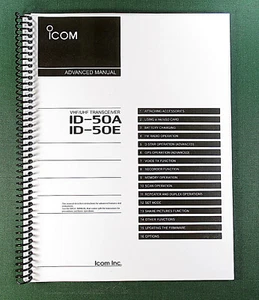 Icom ID-50A/E Zaawansowana instrukcja: 246 stron Pełne kolorowe i pokrowce ochronne! - Zdjęcie 1 z 1