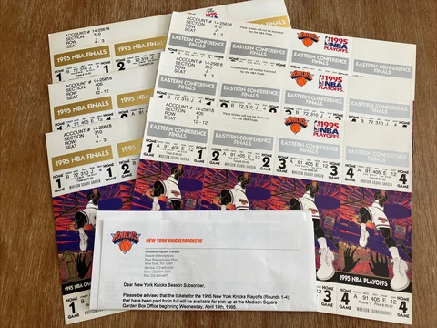 NEW YORK KNICKS 1995 NBA FINALS NBA PLAYOFFS TICKET SHEET MSG Cover