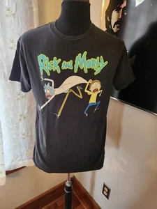 Camiseta Rick And Morty Ripple Junction Para Hombre Grande L Mangas Cortas Gráfica Negra - Imagen 1 de 2