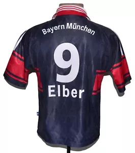 BAYERN MUNICH 1997/1999 HOME FOOTBALL SHIRT#9 ELBER YL BOYS - Picture 1 of 7