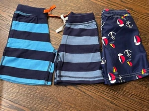 Lot Boys Hanna Andersson Cotton French Terry Pull-Up Shorts Bathing Suit 100 4 - Picture 1 of 6