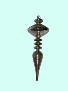 Adorno de vidrio de mercurio aguja plata acabado agrietado 12 pulgadas de largo - Imagen 1 de 5