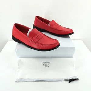 Maryam Nassir Zadeh Herren EU 44 US 11 10,5 Alan Loafer Mohnrot Leder RAR NEU - Bild 1 von 13