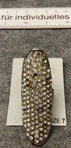 NEU Modeschmuck großer Silberfarbener Ring mit vielen Glitzersteinen in size 7 - Bild 1 von 3