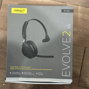 Jabra Evolve2 65 Mono Wireless Bluetooth Headset MS Teams USB-A Black - Afbeelding 1 van 9
