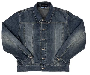 Vintage 90’s STRUCTURE Denim Jean Jacket Coat Size Medium Blue Men’s - Picture 1 of 9
