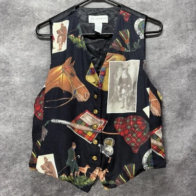 VTG Liz Claiborne Suit Vest Women’s 10 Horse Equestrian Scottish Hunting Preppy - Image 1 of 4