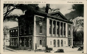 Littleton,NH Post Office & Federal Building Old Cars New Hampshire - Picture 1 of 2