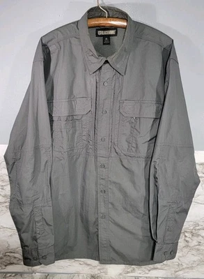 Blackhawk Tactical Long Sleeve Button Up Gray Vented Shirt / Men's Size XL - Image 1 of 4