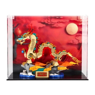 UNIQUEDISPLAY Vitrine für LEGO 80112 Glückverheißender Drache - 3D Lentikular