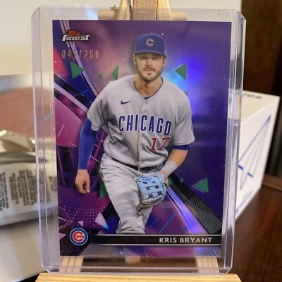 2021 Topps Finest KRIS BRYANT #34 PURPLE Refractor #/250 Chicago Cubs - Image 1 of 2