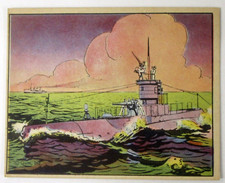 1941 R157 Uncle Sam #59 SUBMARINE BATTLE DRILL purple sky Gum Inc. trading card