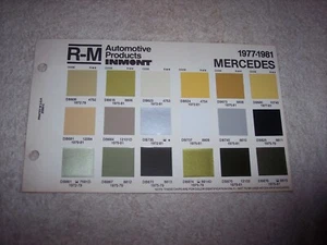 1977-1981 MERCEDES EXTERIOR R-M PAINT CHIP COLOR CHART   #380 - Imagen 1 de 2