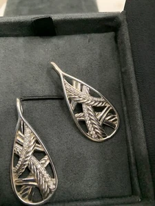 David Yurman Earrings Sterling Silver with Diamond - Picture 1 of 12