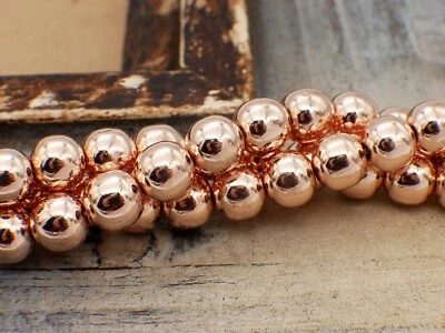 NELLYS Strang Hämatit eloxiert glänzend rosegold Perlen Edelsteine DIY