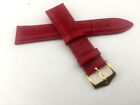 20mm Red Watch Band Strap Leather Aniti Allergic Alfa Band Medium Padded