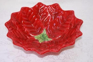 MAXCERA NUEVO NOEL POINSETTIA TAZONES GRANDES DE PASTA/SOPA - ROJO - S/2 - Imagen 1 de 1