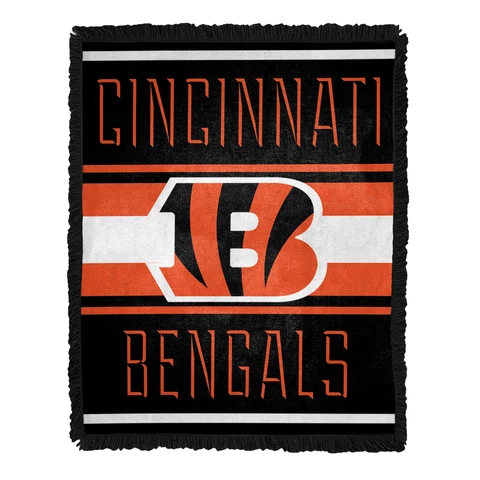 Northwest NFL Cincinnati Bengals Nose Tackle Woven Jacquard Throw Blanket Cover