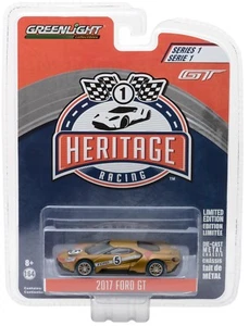 1:64 GreenLight *FORD GT RACING HERITAGE* 2017 Ford GT *1966 TRIBUTE GOLD #5* - Picture 1 of 2