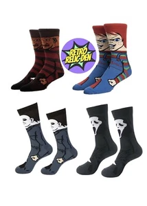 Freizeit Crew Socken 4er-Pack passt zu Schuhgröße 5-12, Unisex Horror Geschenke, Herren, Damen - Bild 1 von 6