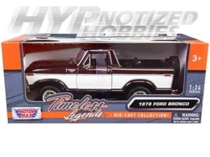 MOTORMAX 1:24 1978 FORD BRONCO RANGER XLT DIE-CAST BURGUNDY MIT RESERVERAD 79372 - Bild 1 von 1