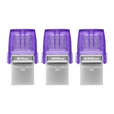 Kingston DataTraveler microDuo 3C 64GB 128GB 256GB USB 3.2 USB Flash Drive - Image 1 of 4