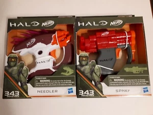 Halo Nerf Microshots Needler and SPNKr Lot 343 Industries Xbox Hasbro - Picture 1 of 3