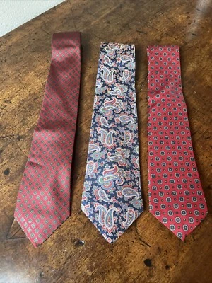 Corbatas Burberry para hombre. Lote De 3 Burberry Vintage 100% Seda *Hecho En Inglaterra Foto 1 de 4