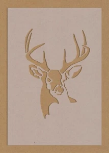 Plantilla de ciervo ciervo silueta animal decoración artesanal A6 A5 A4 A3 - Imagen 1 de 1