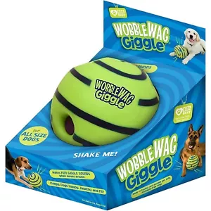 Wobble Wag Giggle Leuchtball interaktives Hundespielzeug Spaß Kichern Geräusche - Bild 1 von 7