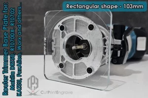 Rectangular Router Base Plate For Makita DRT50 RT0700X RT0702 KATSU 103x103mm - Picture 1 of 6