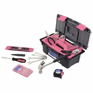 Caja de Herramientas Rosa 53 Piezas Kit Hogar Taller Móvil Herramientas de Mano Cofre Almacenamiento - Imagen 1 de 5