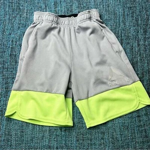 Reebok Youth Athletic Shorts in Gray Lime Green Colorblock Youth Boy's Medium - Picture 1 of 5