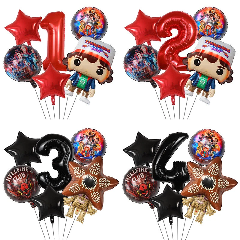 Juego de 6 globos de lámina Stranger Things 32 pulgadas número de edad de lámina estrella conjunto de globos Foto 1 de 1