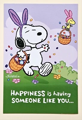 ¡Feliz Pascua! / Tarjeta de felicitación "Snoopy" Peanuts (incl. Sobre 4,5 x 6,5") Foto 1 de 4