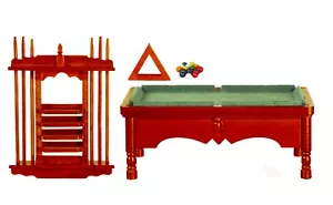 Dollhouse Miniatures - Pool Table Set - Mahogany - 1/12th Scale - Picture 1 of 1