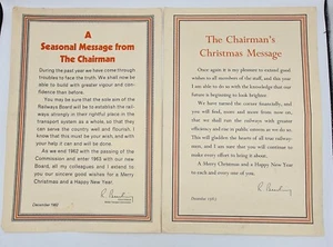Vintage 1960er British Railway Weihnachtsbotschaft signiert Robert Beeching Vorsitzender - Bild 1 von 9