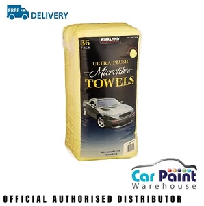 Kirkland Microfibre Cloths 36pk Yellow Ultra Plush Detailing Polishing - Picture 1 of 3