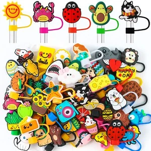 ywevyezc 50 Pcs Different Straw Cover Caps for Tumblers Cute Dringking Straw ... - Picture 1 of 6
