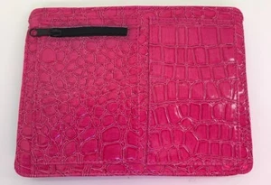 Small Pink Croco Purse Organizer With White LiningLining - Picture 1 of 4