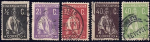 1912-31 Portugal SC# 208-262 - Ceres - 5 Different Stamps - Used - Picture 1 of 2