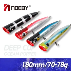 NOEBY Wooden Popper Trolling Lure 180mm 80g Floating Big Game Topwater Salzwasser - Bild 1 von 16