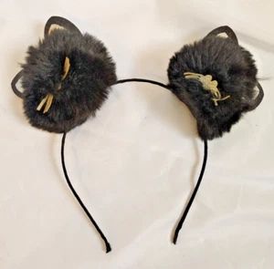 Halloween Cosplay Adults Kids Fluffy Black Cats Headband Kitty Ears - NWOT NEW - Picture 1 of 4