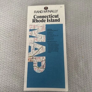 Mapa de ruta oficial de viaje turístico Rand McNally Connecticut Rhode Island arrugado - Imagen 1 de 9