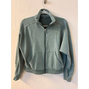 Lululemon Brushed Softstreme Funnel-Neck Zip Up Smoked Spruce Green Size 4 - Picture 1 of 6