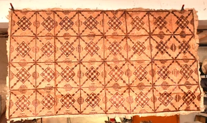 GROßE Vintage Tapa Rinde Stoff Panel, Tonga, Polynesisch, Fidschi 75" x 42" Läufer - Bild 1 von 10